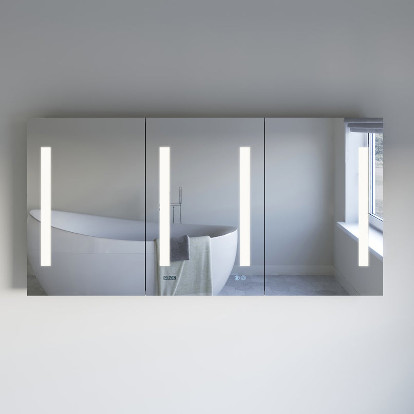 Tiempo 59" x 29-1/2" Lighted Frameless Triple Door Medicine Cabinet - image 1