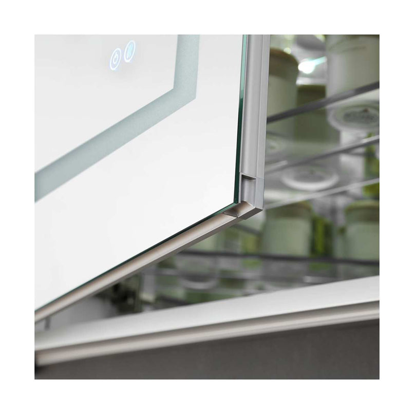 Spazio 24" x 30" Lighted Frameless Medicine Cabinet with 3 Shelves and Defogger - Left Swing Door - image 3