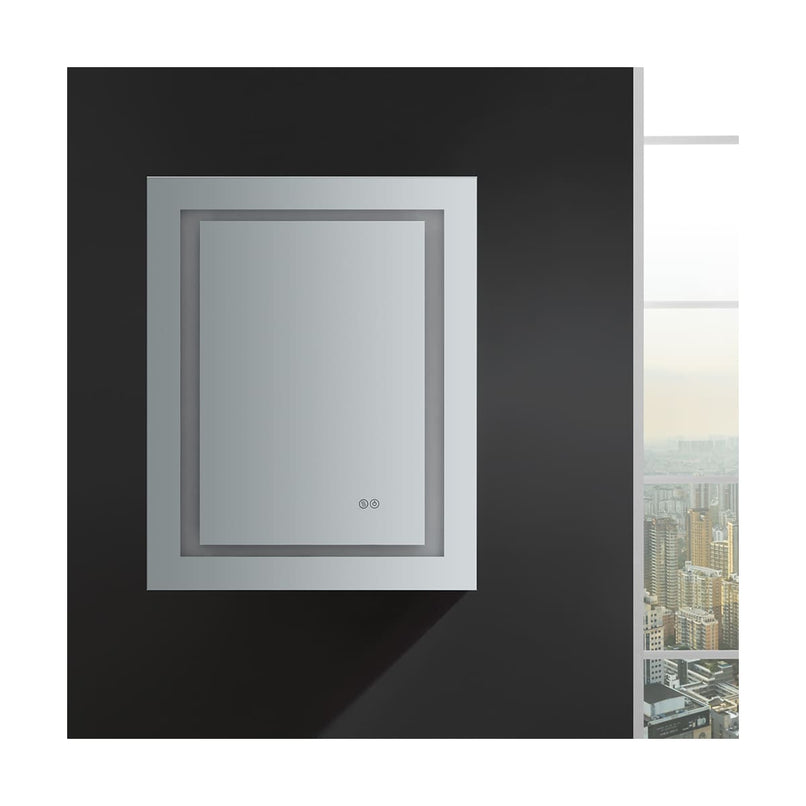 Spazio 24" x 30" Lighted Frameless Medicine Cabinet with 3 Shelves and Defogger - Left Swing Door - image 6