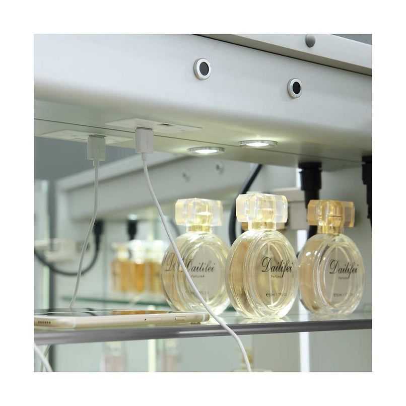 Spazio 24" x 30" Lighted Frameless Medicine Cabinet with 3 Shelves and Defogger - Left Swing Door - image 14