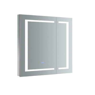 Spazio 30" x 30" Lighted Frameless Medicine Cabinet with 3 Shelves and Defogger - image 1