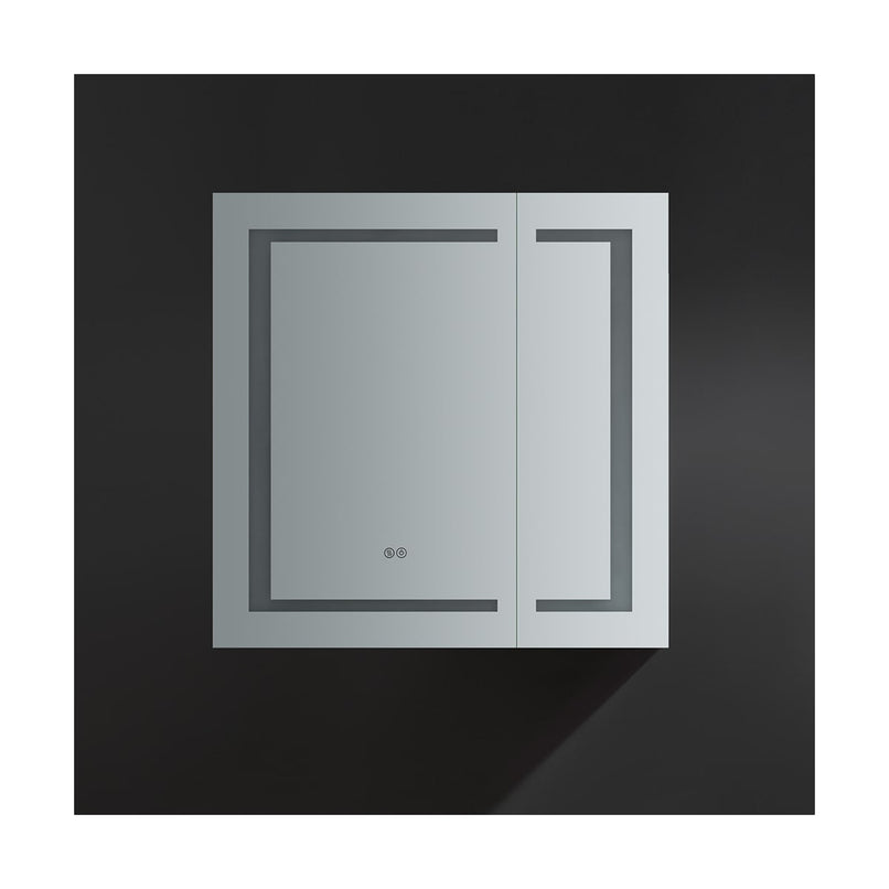 Spazio 30" x 30" Lighted Frameless Medicine Cabinet with 3 Shelves and Defogger - image 7