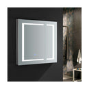 Spazio 30" x 30" Lighted Frameless Medicine Cabinet with 3 Shelves and Defogger - image 8