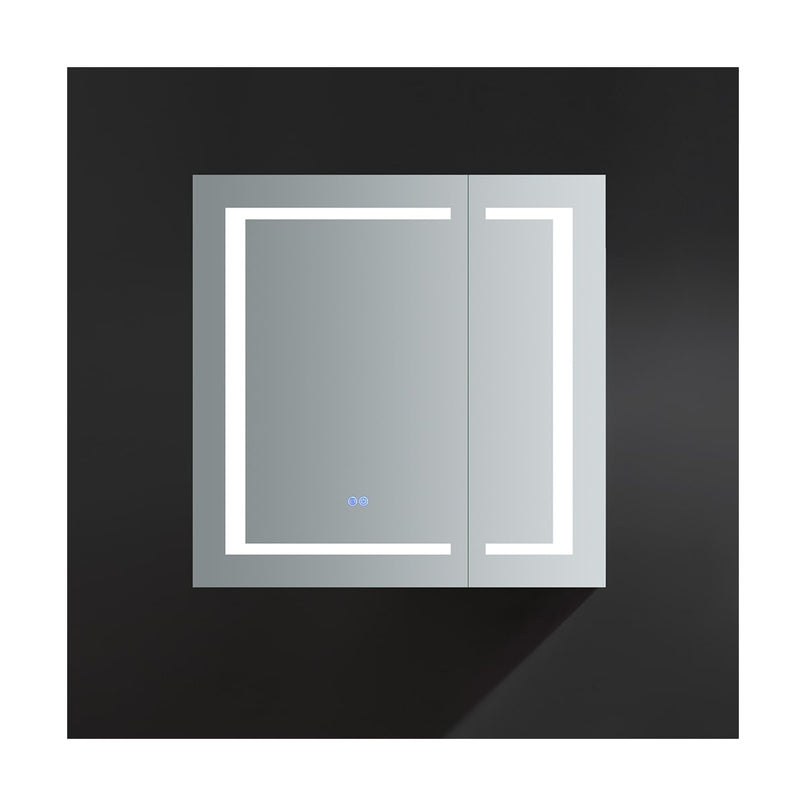 Spazio 30" x 30" Lighted Frameless Medicine Cabinet with 3 Shelves and Defogger - image 9