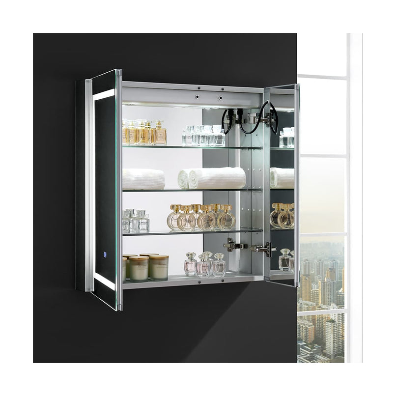 Spazio 30" x 30" Lighted Frameless Medicine Cabinet with 3 Shelves and Defogger - image 10