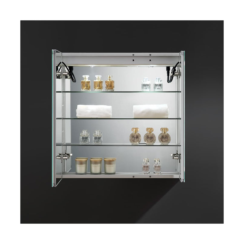 Spazio 30" x 30" Lighted Frameless Medicine Cabinet with 3 Shelves and Defogger - image 13