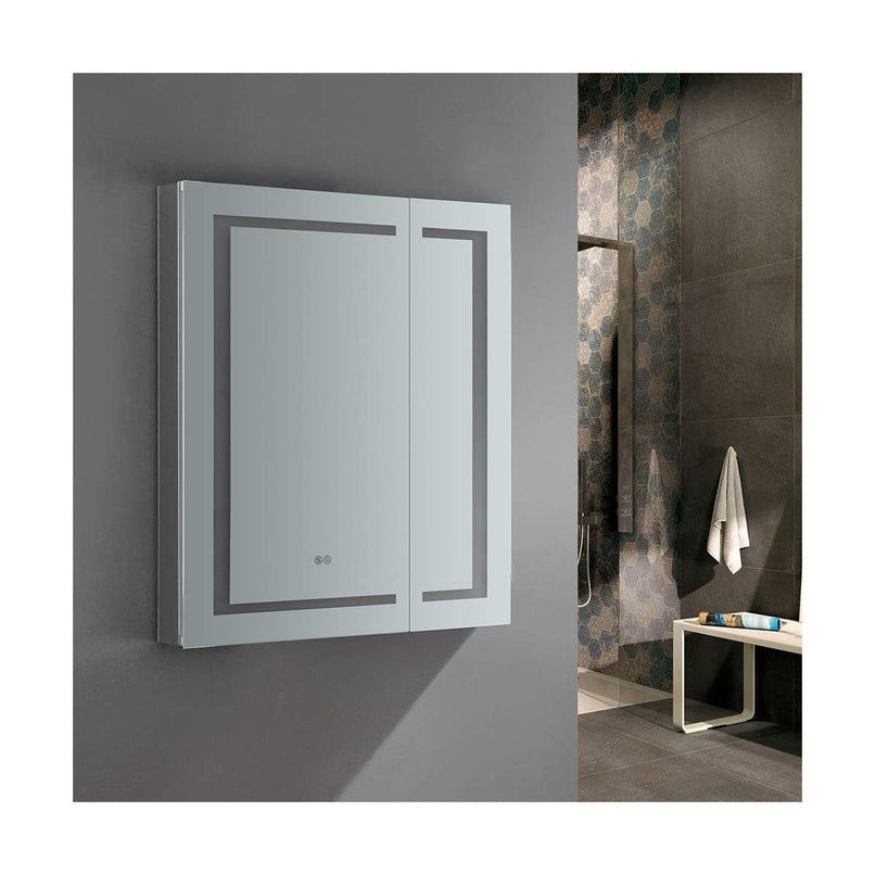 Spazio 30" x 36" Lighted Frameless Medicine Cabinet with 4 Shelves and Defogger - image 6