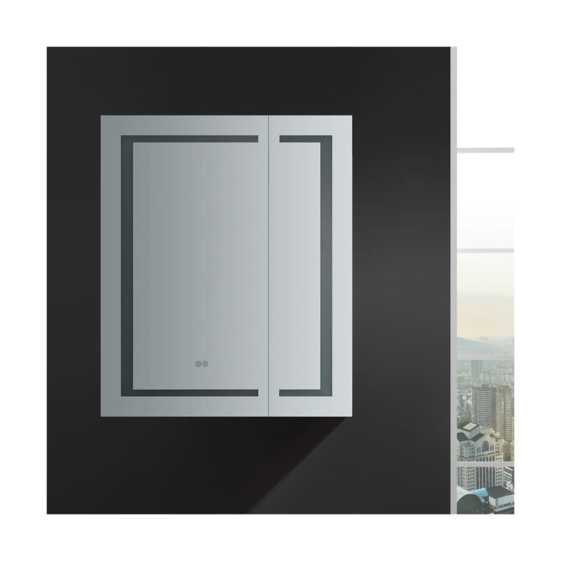 Spazio 30" x 36" Lighted Frameless Medicine Cabinet with 4 Shelves and Defogger - image 7