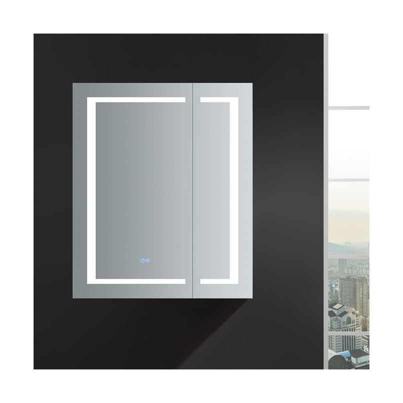 Spazio 30" x 36" Lighted Frameless Medicine Cabinet with 4 Shelves and Defogger - image 9