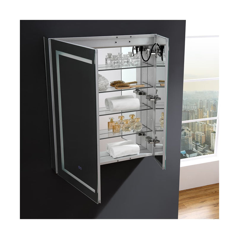 Spazio 30" x 36" Lighted Frameless Medicine Cabinet with 4 Shelves and Defogger - image 11