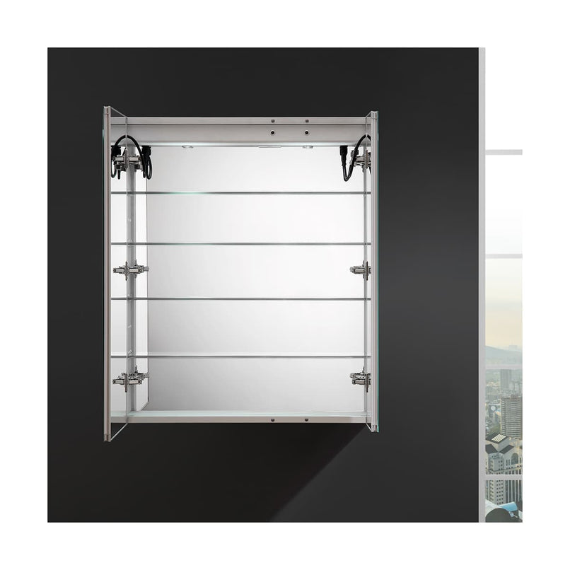 Spazio 30" x 36" Lighted Frameless Medicine Cabinet with 4 Shelves and Defogger - image 12