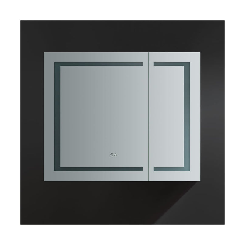 Spazio 36" x 30" Lighted Frameless Medicine Cabinet with 3 Shelves and Defogger - image 7