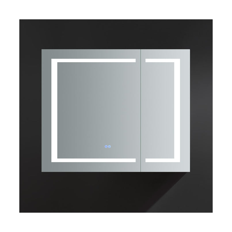 Spazio 36" x 30" Lighted Frameless Medicine Cabinet with 3 Shelves and Defogger - image 9