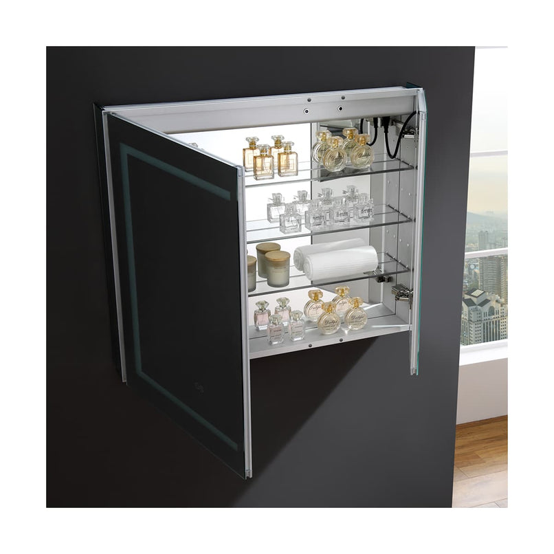 Spazio 36" x 30" Lighted Frameless Medicine Cabinet with 3 Shelves and Defogger - image 11