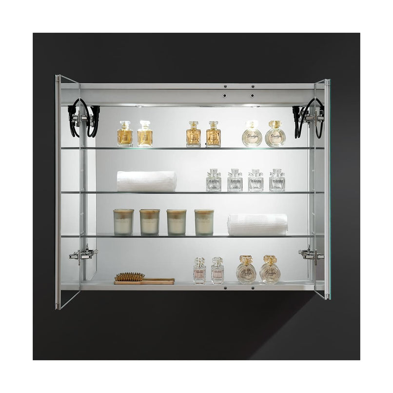 Spazio 36" x 30" Lighted Frameless Medicine Cabinet with 3 Shelves and Defogger - image 13
