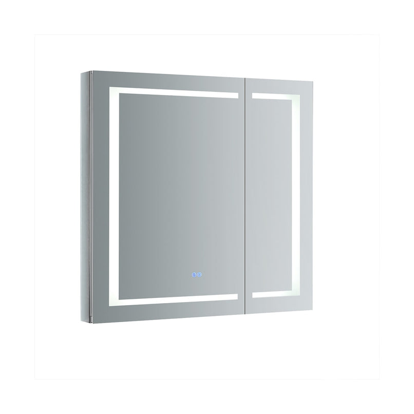 Spazio 36" x 36" Lighted Frameless Medicine Cabinet with 4 Shelves and Defogger - image 1