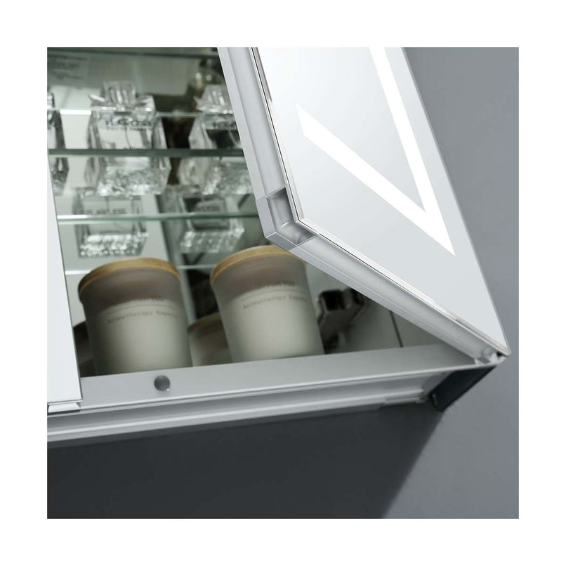 Spazio 36" x 36" Lighted Frameless Medicine Cabinet with 4 Shelves and Defogger - image 4