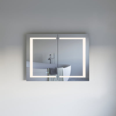 Spazio 39-5/16" x 29-1/2" Lighted Frameless Double Door Medicine Cabinet - image 1