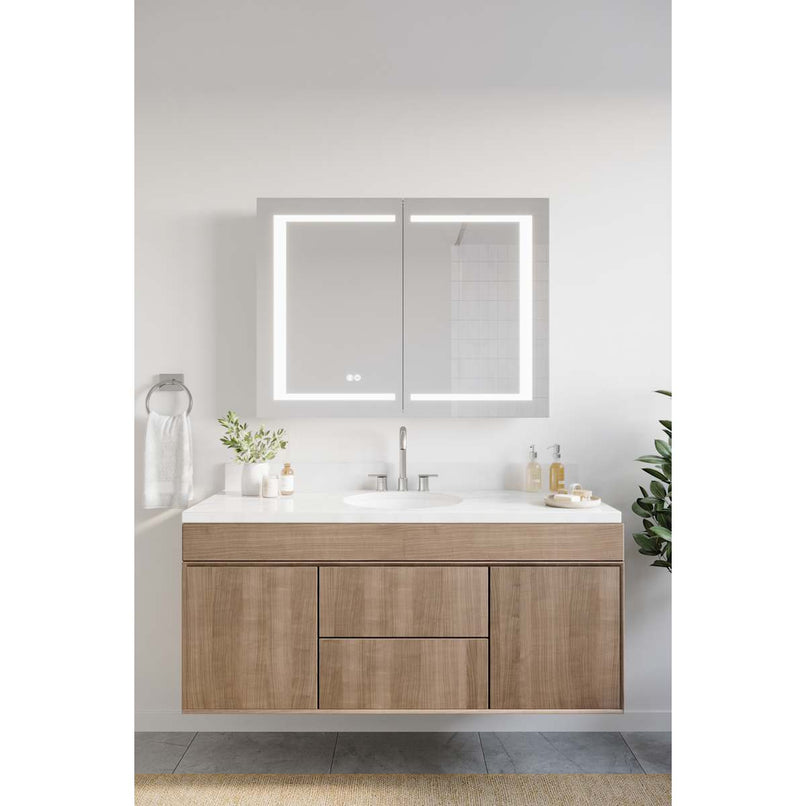 Spazio 39-5/16" x 29-1/2" Lighted Frameless Double Door Medicine Cabinet - image 4