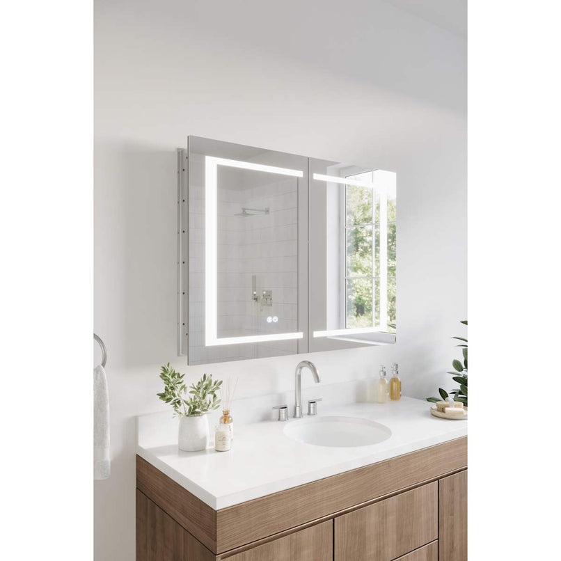 Spazio 39-5/16" x 29-1/2" Lighted Frameless Double Door Medicine Cabinet - image 5