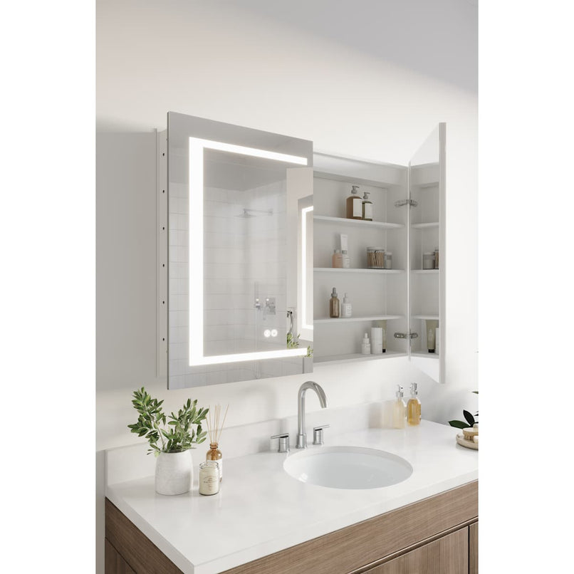 Spazio 39-5/16" x 29-1/2" Lighted Frameless Double Door Medicine Cabinet - image 6