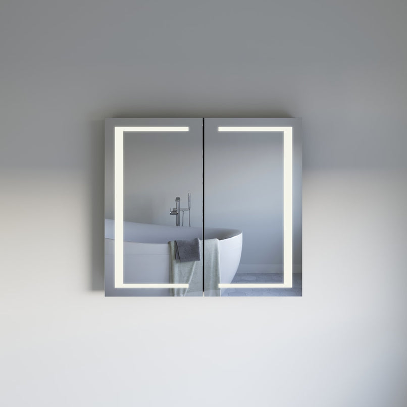 Spazio 39-5/16" x 35-3/8" Lighted Frameless Double Door Medicine Cabinet - image 1