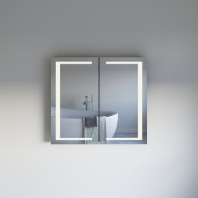 Spazio 39-5/16" x 35-3/8" Lighted Frameless Double Door Medicine Cabinet - image 1