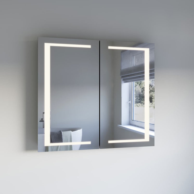 Spazio 39-5/16" x 35-3/8" Lighted Frameless Double Door Medicine Cabinet - image 2