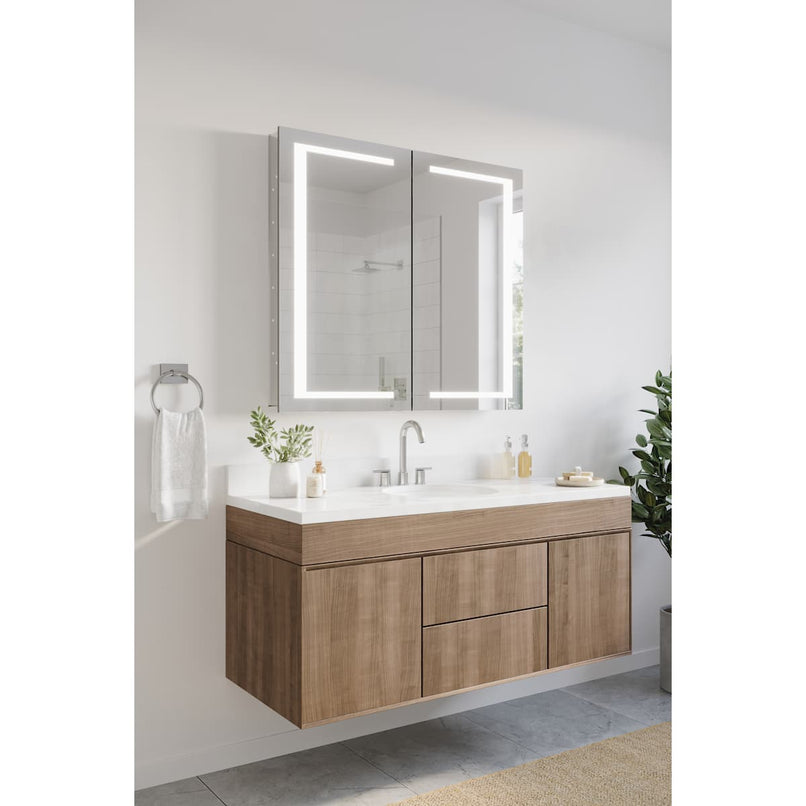 Spazio 39-5/16" x 35-3/8" Lighted Frameless Double Door Medicine Cabinet - image 3