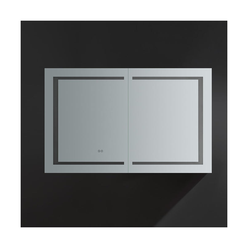 Spazio 48" x 30" Lighted Frameless Medicine Cabinet with 3 Shelves and Defogger - image 7