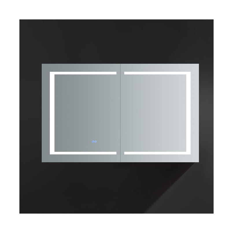 Spazio 48" x 30" Lighted Frameless Medicine Cabinet with 3 Shelves and Defogger - image 9
