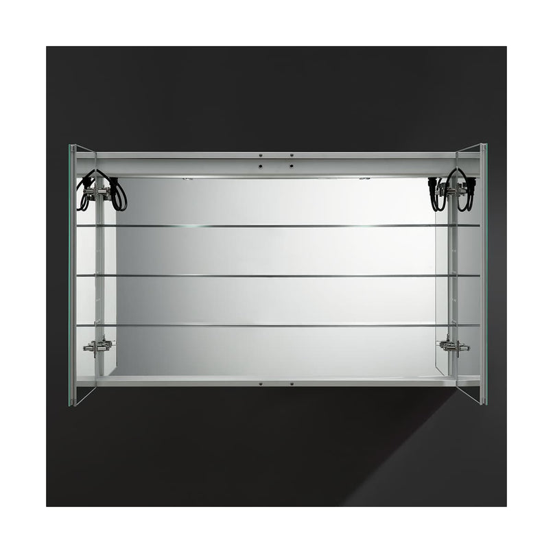 Spazio 48" x 30" Lighted Frameless Medicine Cabinet with 3 Shelves and Defogger - image 12