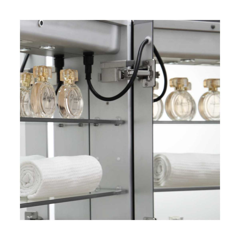 Spazio 48" x 36" Lighted Frameless Medicine Cabinet with 4 Shelves and Defogger - image 3