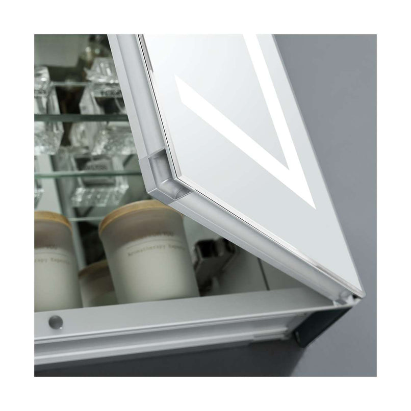 Spazio 48" x 36" Lighted Frameless Medicine Cabinet with 4 Shelves and Defogger - image 4