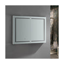 Spazio 48" x 36" Lighted Frameless Medicine Cabinet with 4 Shelves and Defogger - image 6