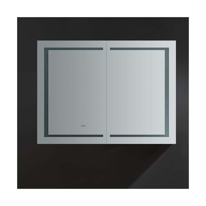 Spazio 48" x 36" Lighted Frameless Medicine Cabinet with 4 Shelves and Defogger - image 7