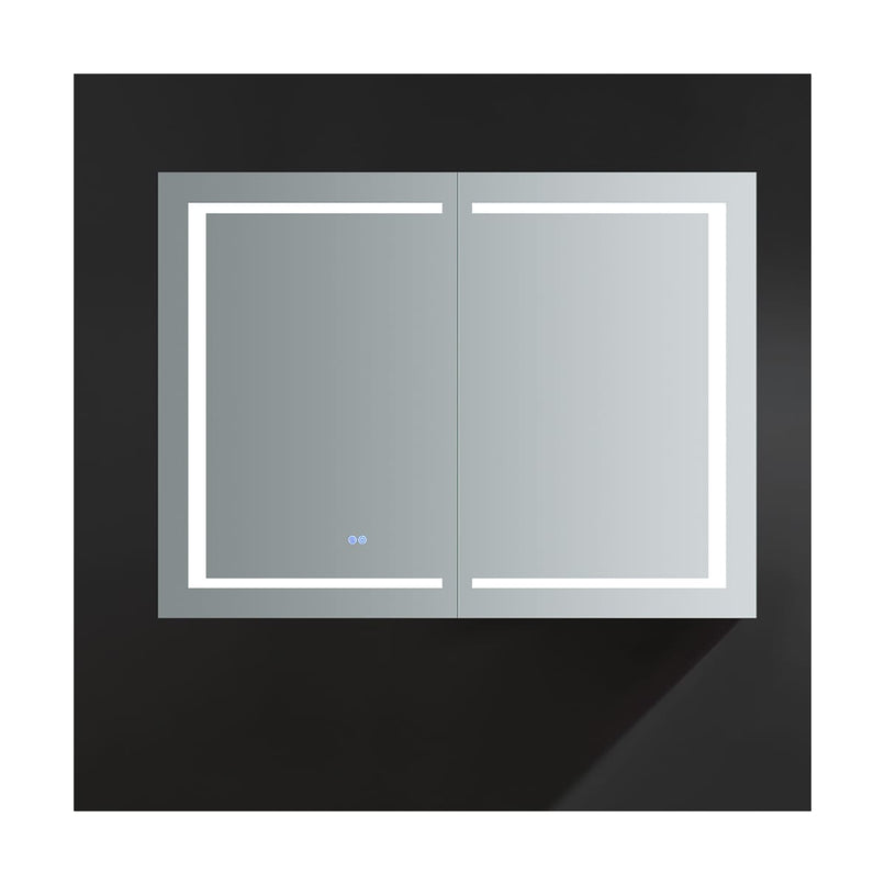 Spazio 48" x 36" Lighted Frameless Medicine Cabinet with 4 Shelves and Defogger - image 9