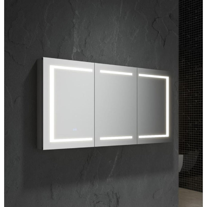 Spazio 60" x 30" Lighted Frameless Triple Door Medicine Cabinet - image 3