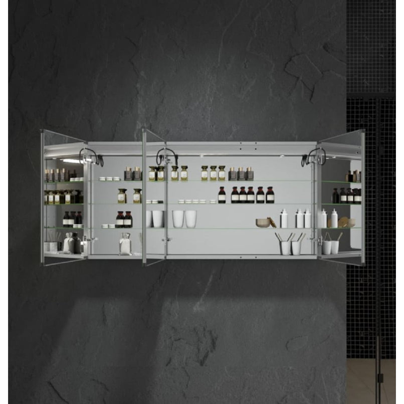 Spazio 60" x 30" Lighted Frameless Triple Door Medicine Cabinet - image 4