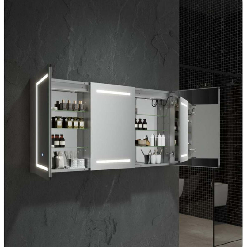 Spazio 60" x 30" Lighted Frameless Triple Door Medicine Cabinet - image 5