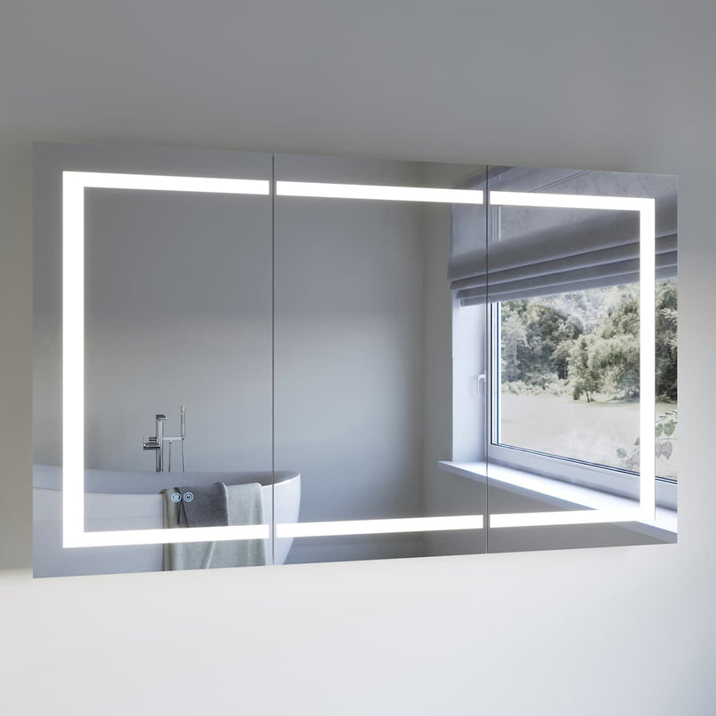 Spazio 59" x 35-3/8" Lighted Frameless Triple Door Medicine Cabinet - image 2