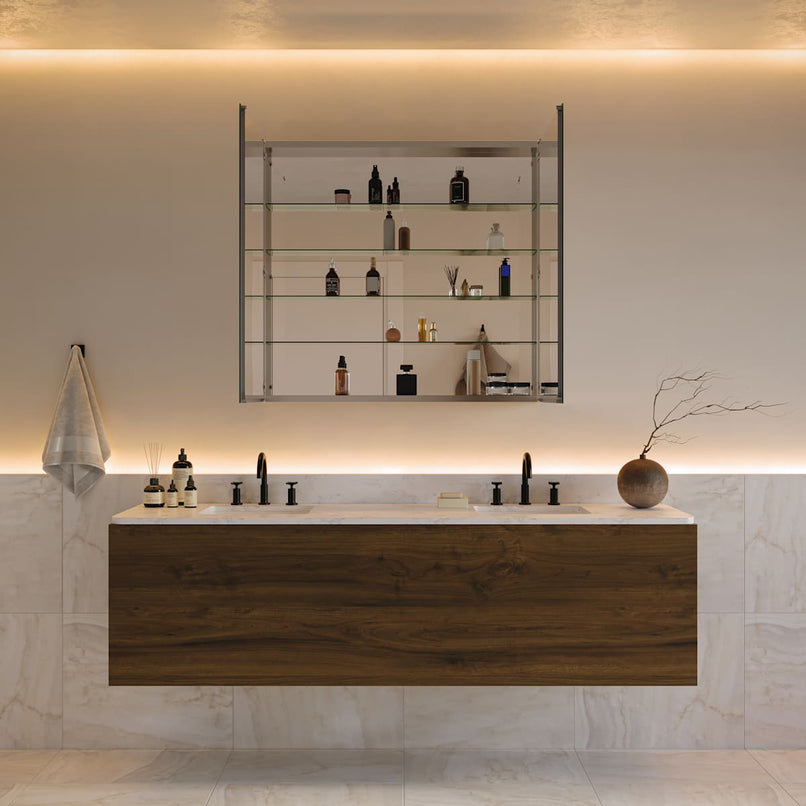 Senza 40" x 36" Frameless Double Door Medicine Cabinet - image 4