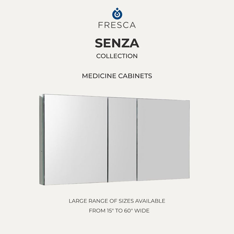 Senza 40" x 36" Frameless Double Door Medicine Cabinet - image 5