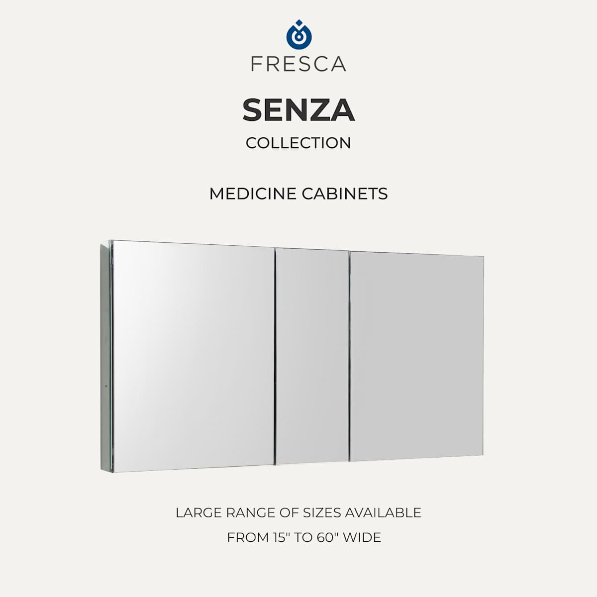 Senza 15" x 36" Frameless Single Door Medicine Cabinet - image 5