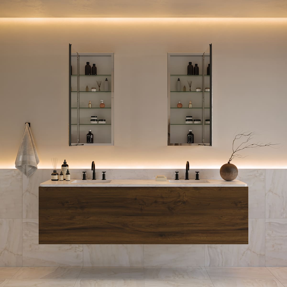 Senza 15" x 36" Frameless Single Door Medicine Cabinet