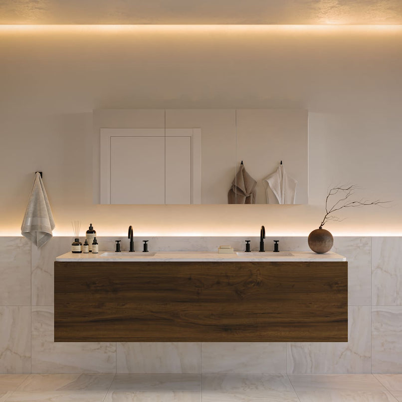 Senza 59" x 26" Frameless Triple Door Medicine Cabinet - image 1