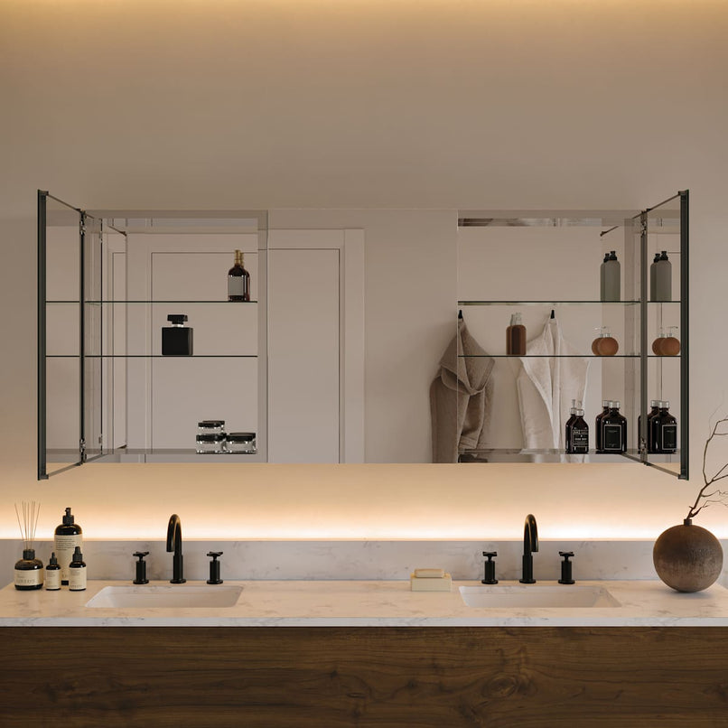 Senza 59" x 26" Frameless Triple Door Medicine Cabinet - image 3