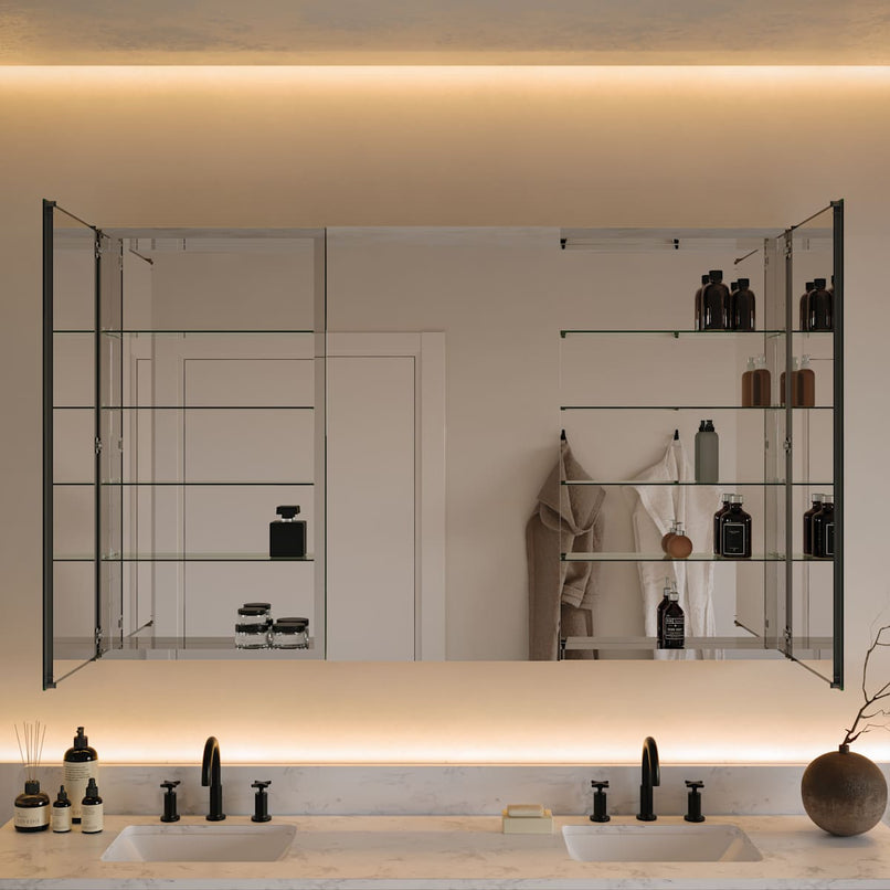 Senza 59" x 36" Frameless Triple Door Medicine Cabinet - image 3