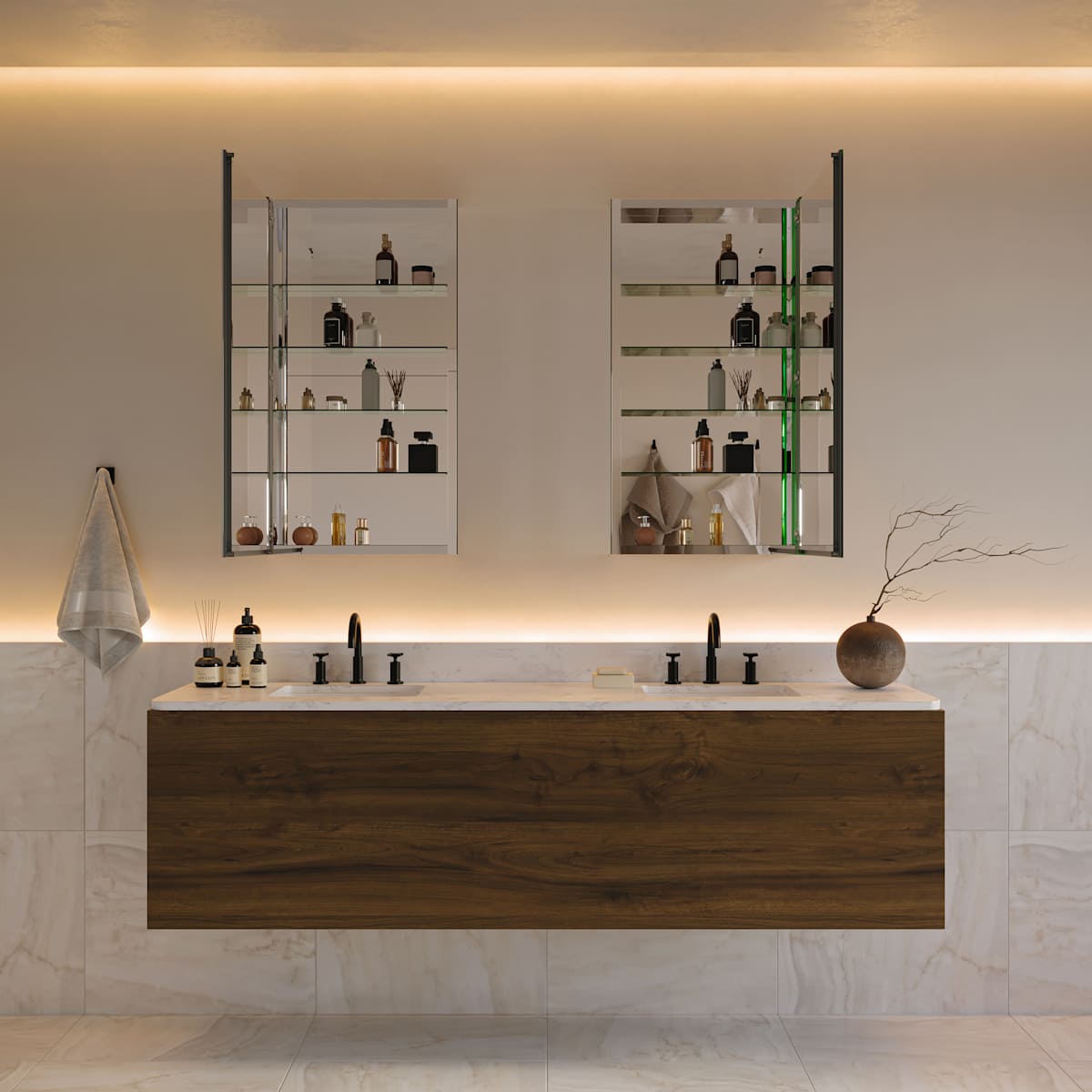 Senza 20" x 36" Frameless Single Door Medicine Cabinet