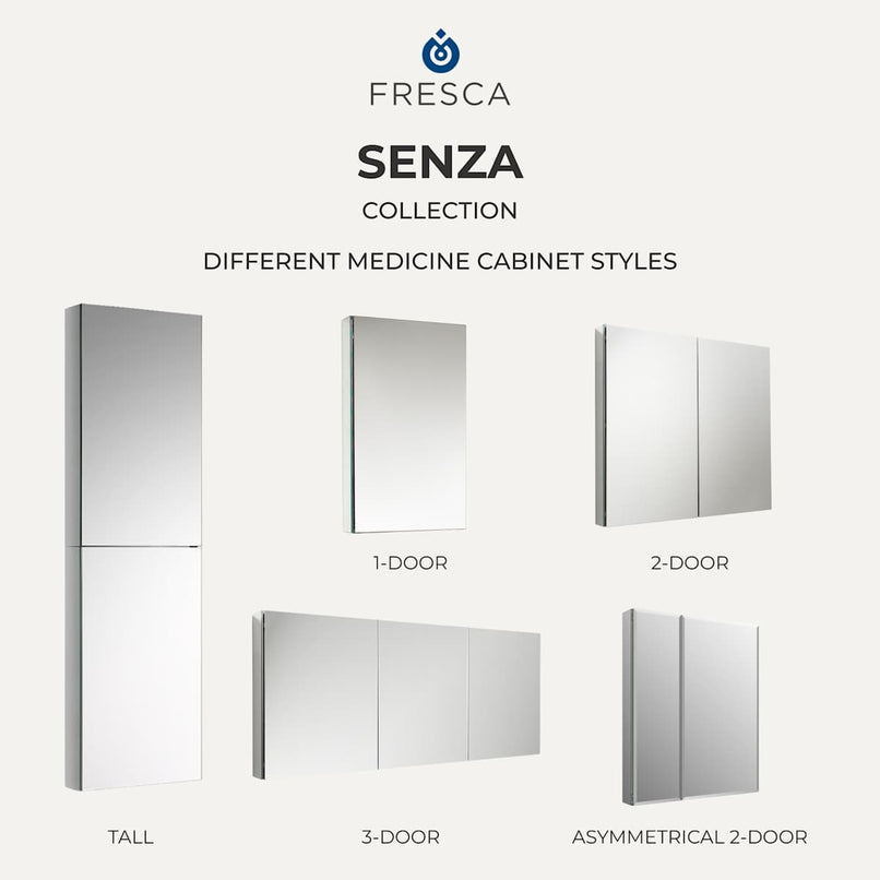 Senza 20" x 36" Frameless Single Door Medicine Cabinet - image 7